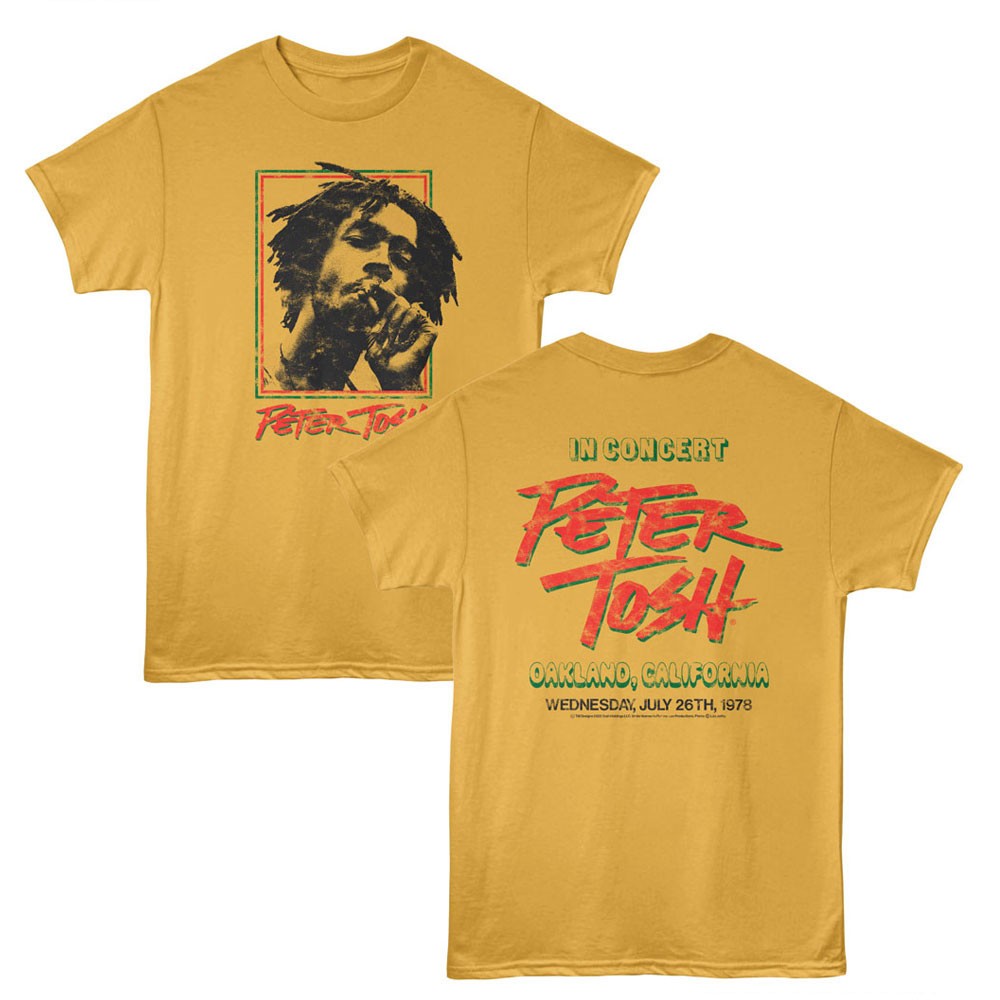 Peter Tosh In Concert Oakland CA July 26th 1978 Men’s T Shirt Reggae Music Merch