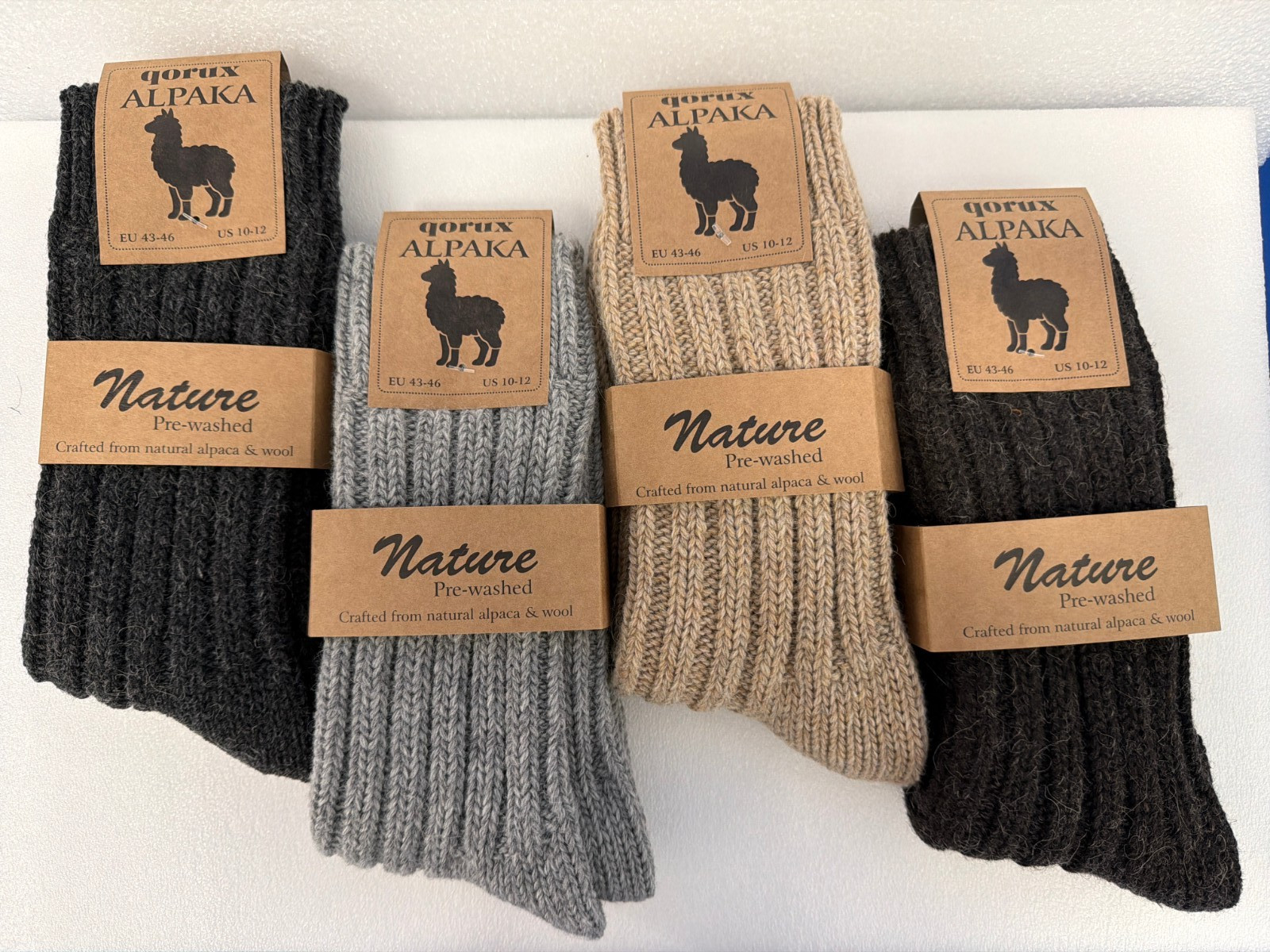 4 pairs alpaca wool socks thermal tick knitted winter socks for women & men