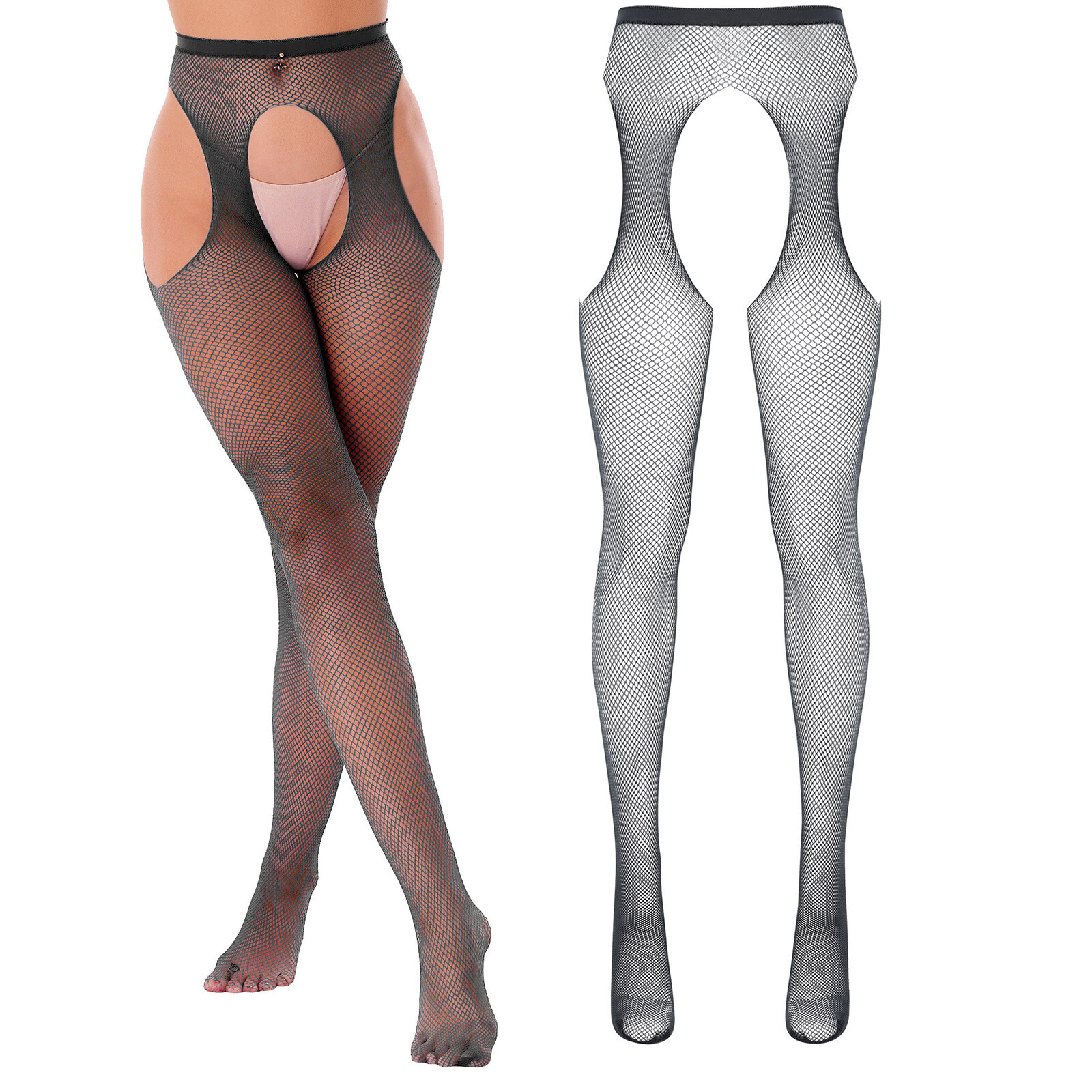 US Women’s Stretch Hollow Out Leggings Tight Footed Pants See-through Stockings