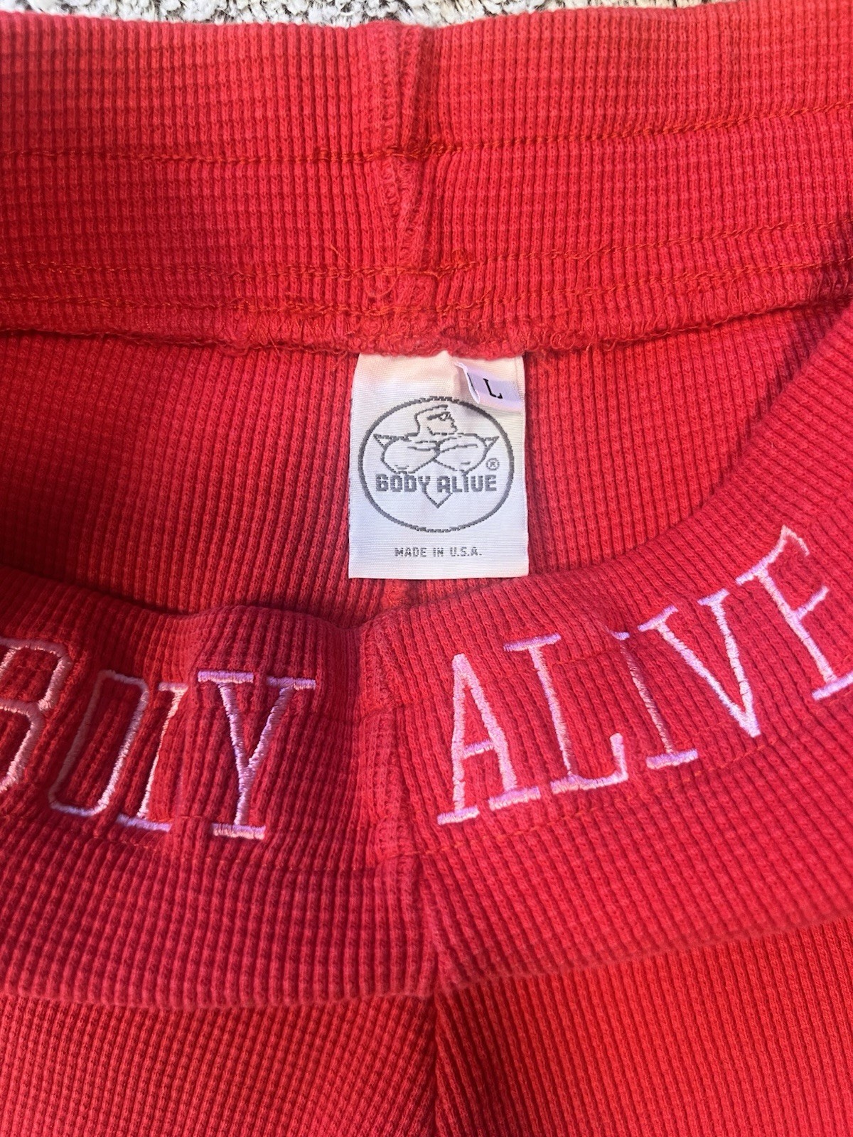 Body Alive Vintage Two-piece Sporty Set In Red Made of Waffle Knit Or Ribbed