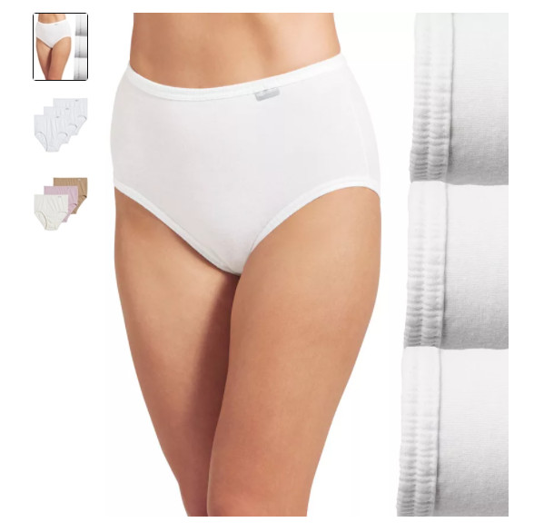 Women’s Jockey 3-Pack Briefs (White Color) 100% Cotton Comfort Classic Underwear