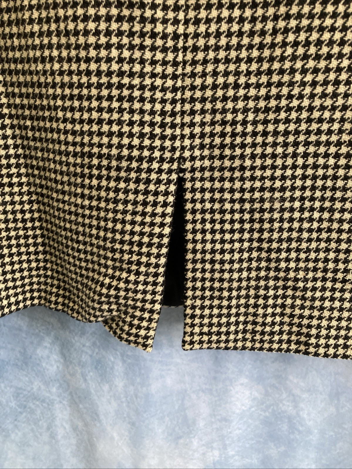 VTG 80s 90s Harvé Benard Wool Houndstooth Jumper Dress Lined Pockets XL 16 GUC