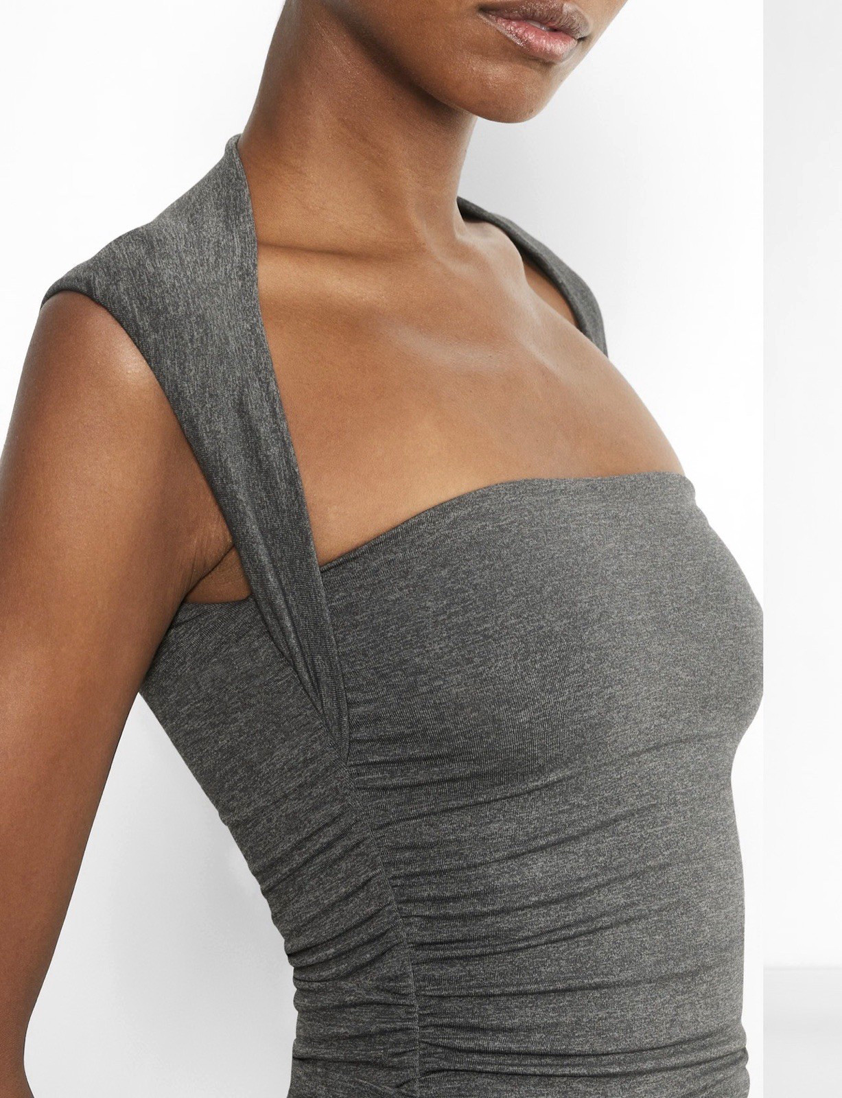Aritzia Women`s $58 Contour Flourish Top in Heather Charcoal size 2XS