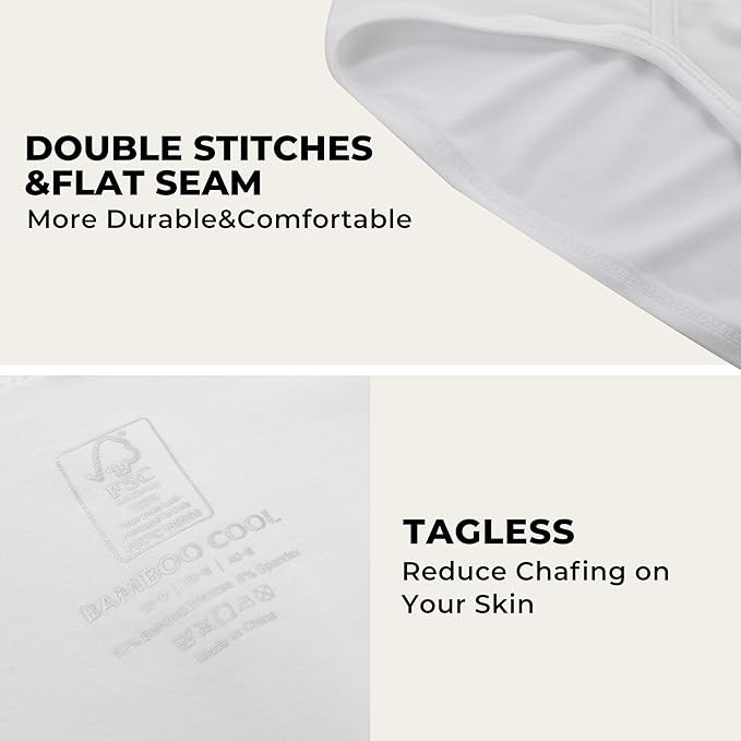 BAMBOO COOL Mens Breathable Soft Underwear Open-fly Classic Briefs-2 Pack