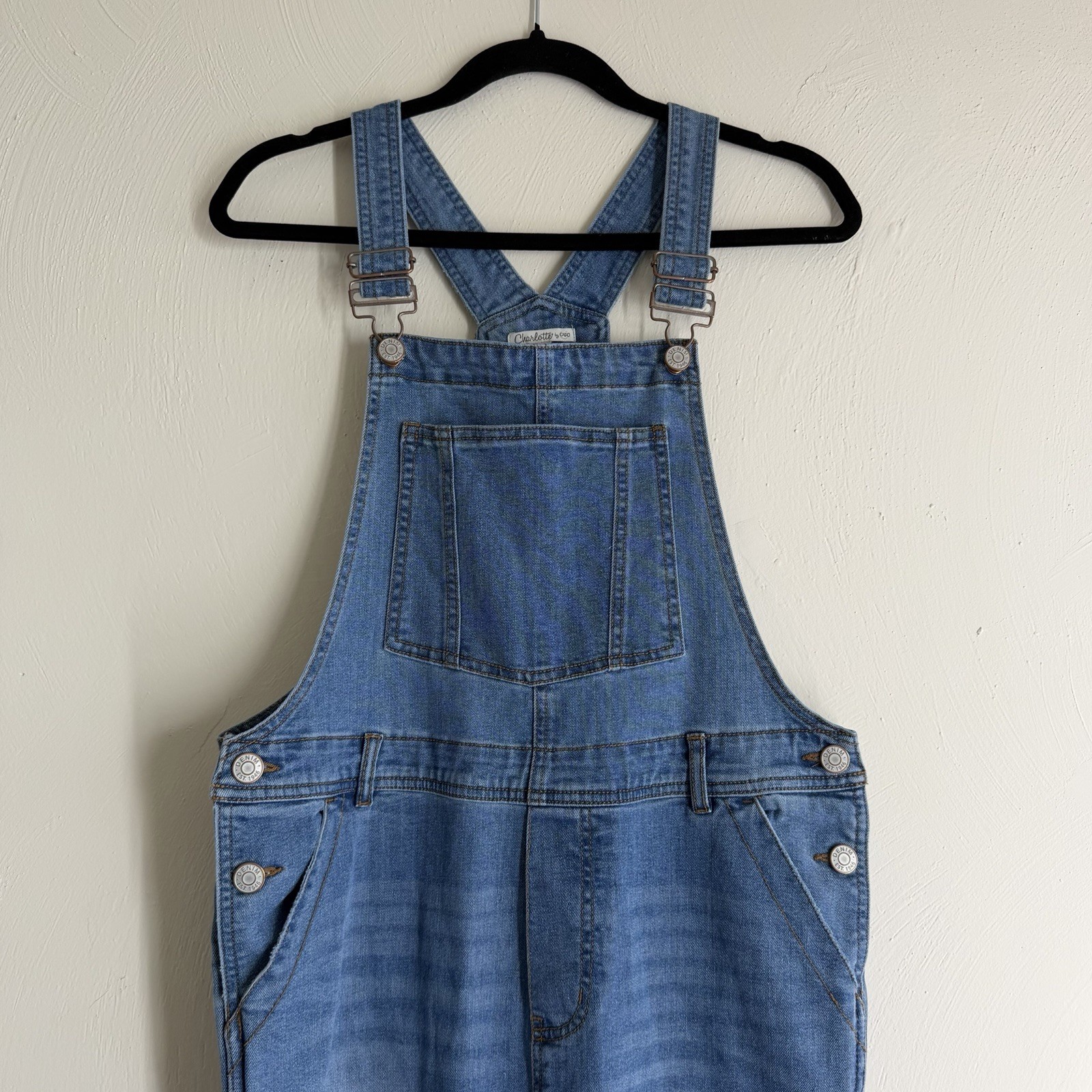 Y2K Charlotte by Cato denim bib overalls straight leg gardening womens 16 XL