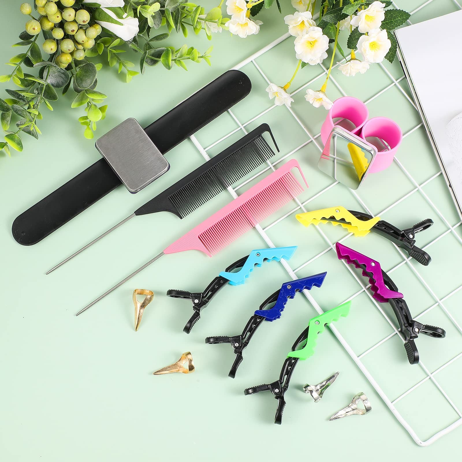 26 Pcs Hair Braiding Tools Kit – Magnetic Wrist Pin Holder, Stainless Steel Comb