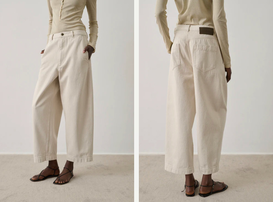NWT Souer Clovis Trousers in Wide Curved Denim Cut Womens Size FR36/US4