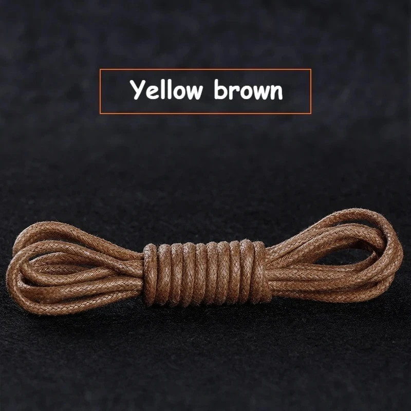 Cotton Waxed Shoe Laces round Leather Shoelaces for Oxford Boots Waterproof Shoe
