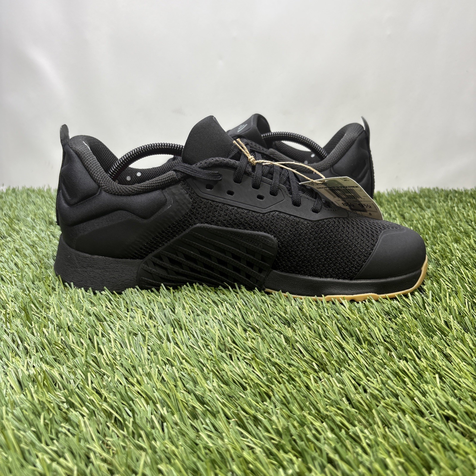 New Mens 8.5 Adidas Dropset 3 Trainer Cross Training Shoes Black Grey Gum IH8292