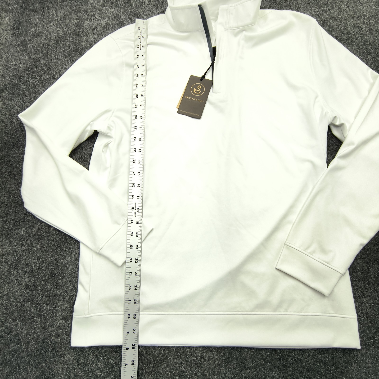 Swannies McKinnon Q Quarter Zip Men’s L White 1/4 Zip Mock Neck Golf Pullover
