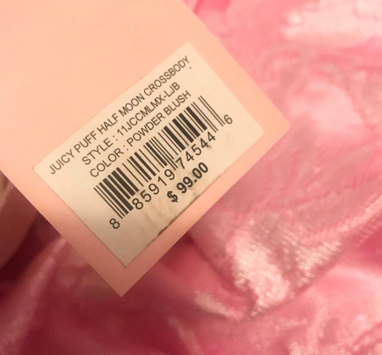 JUICY COUTURE Light Pink Half Moon Crossbody purse