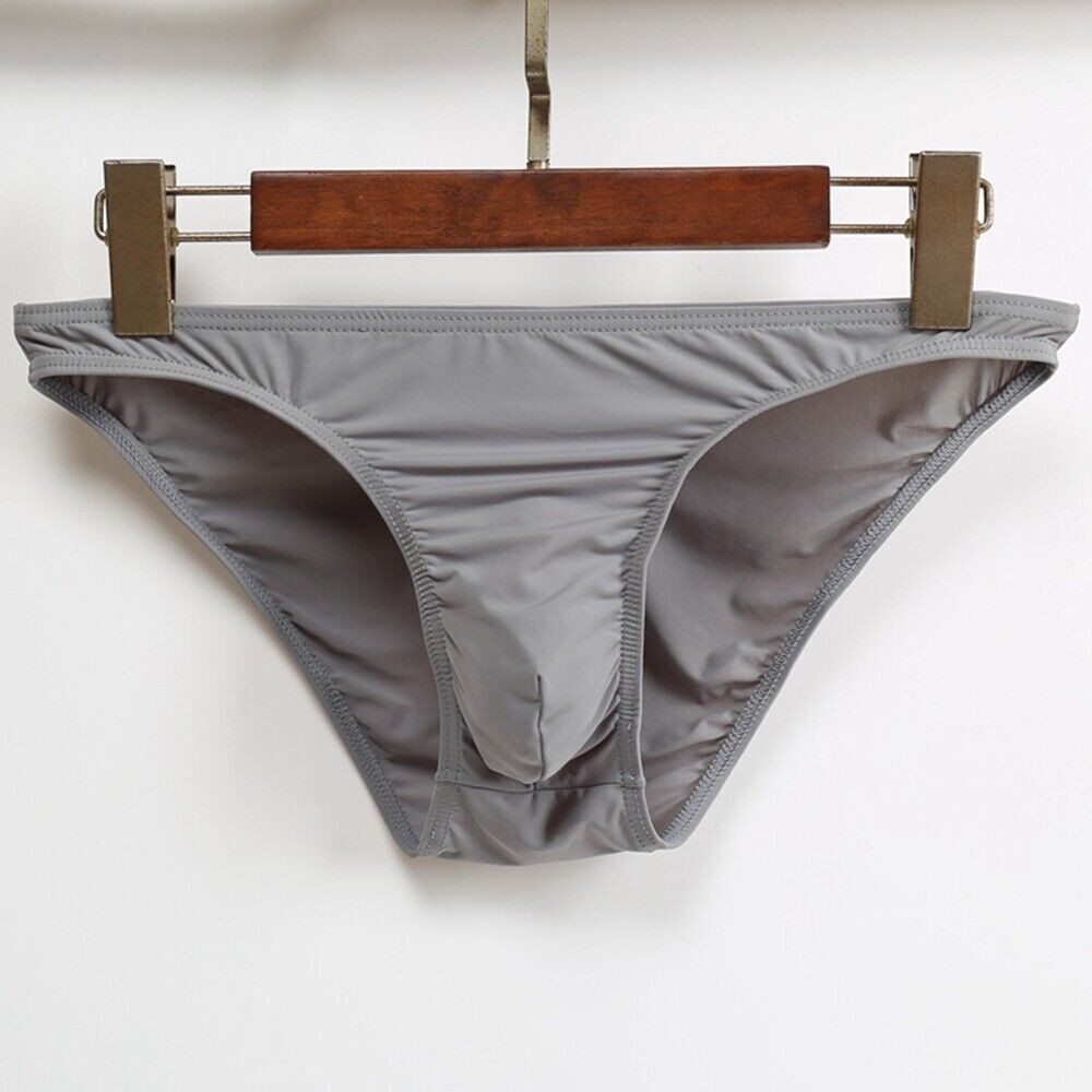 3 Pairs Men Underpants Super Thin Ice Silk Bikini Briefs Thongs Underwear