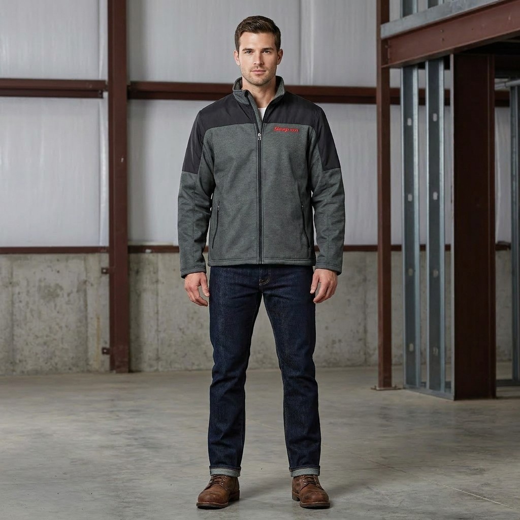Snap-on Tools Fossa Jacket Mens 3XL Grey Black Full Zip Fleece Workwear Gorpcore