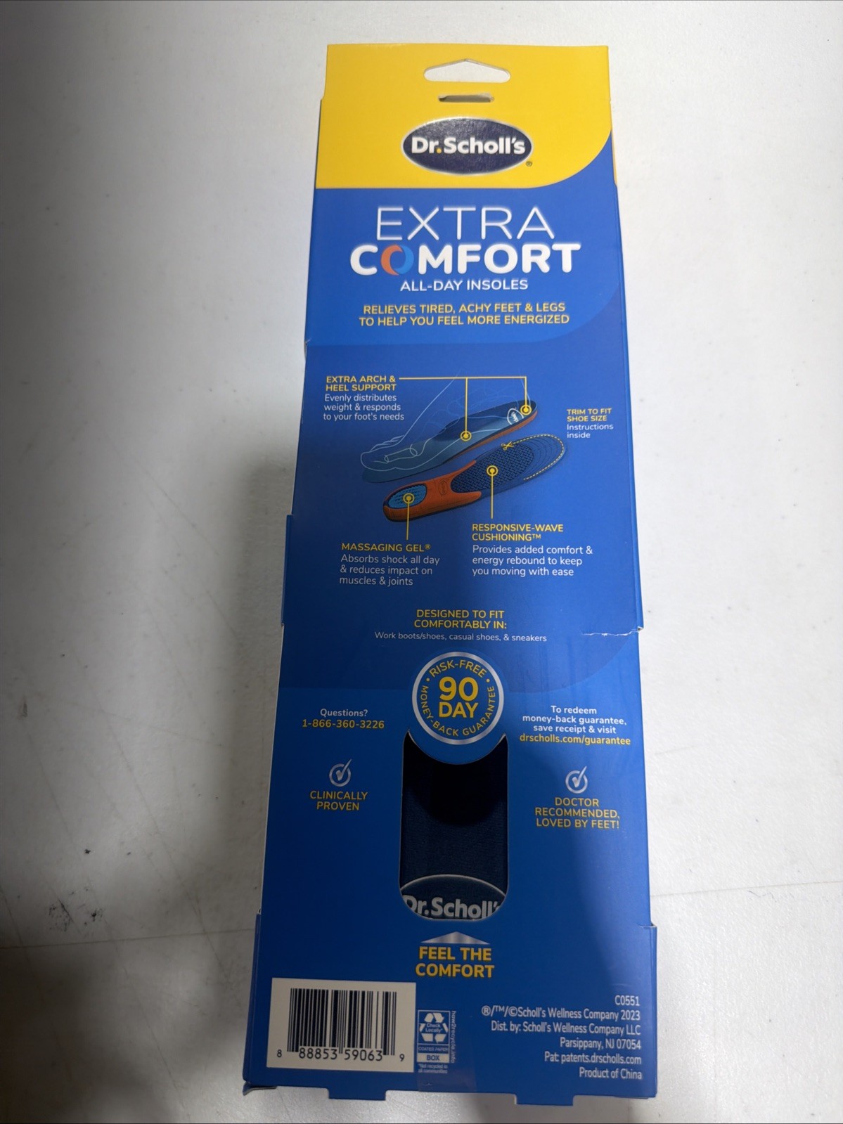 Dr. Scholl’s Extra All Day Comfort Big & Tall Support Insoles Men Size 8-14