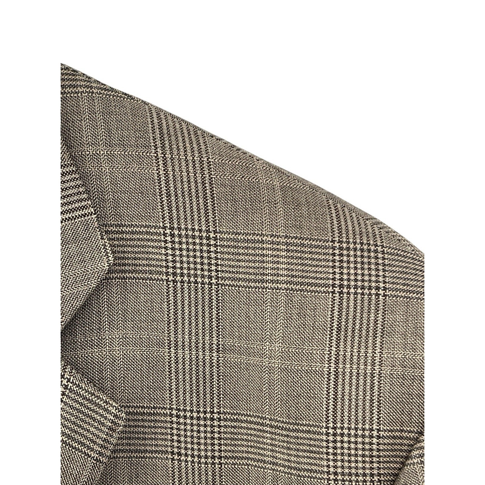 Vintage Hickey Freeman Suit Glen Plaid Worsted Wool Size 40R