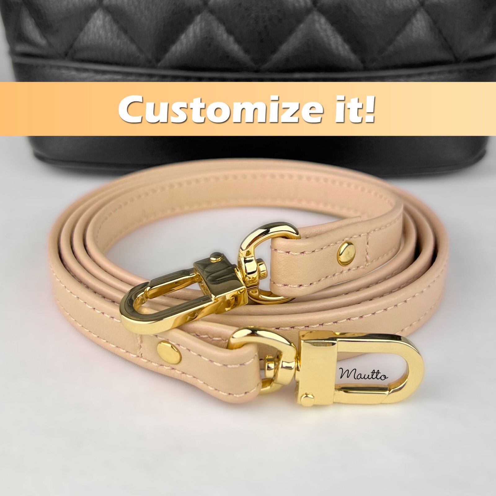 Light Tan Vachetta Color Genuine Leather Crossbody Strap for Purse, Bag or Phone