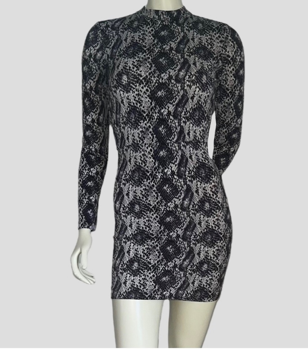 H&M Divided Snake Print Open Back Bodycon Mini Dress Size S / Y2K Glam Femme