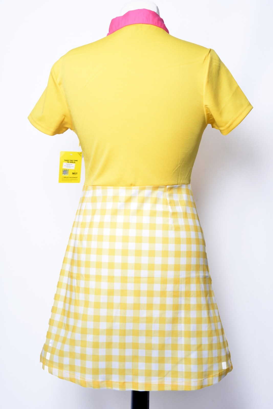 SMAK PARLOUR SMILEY YELLOW & PINK MINI MOD SHIFT DRESS – SZ S, M, L – NEW