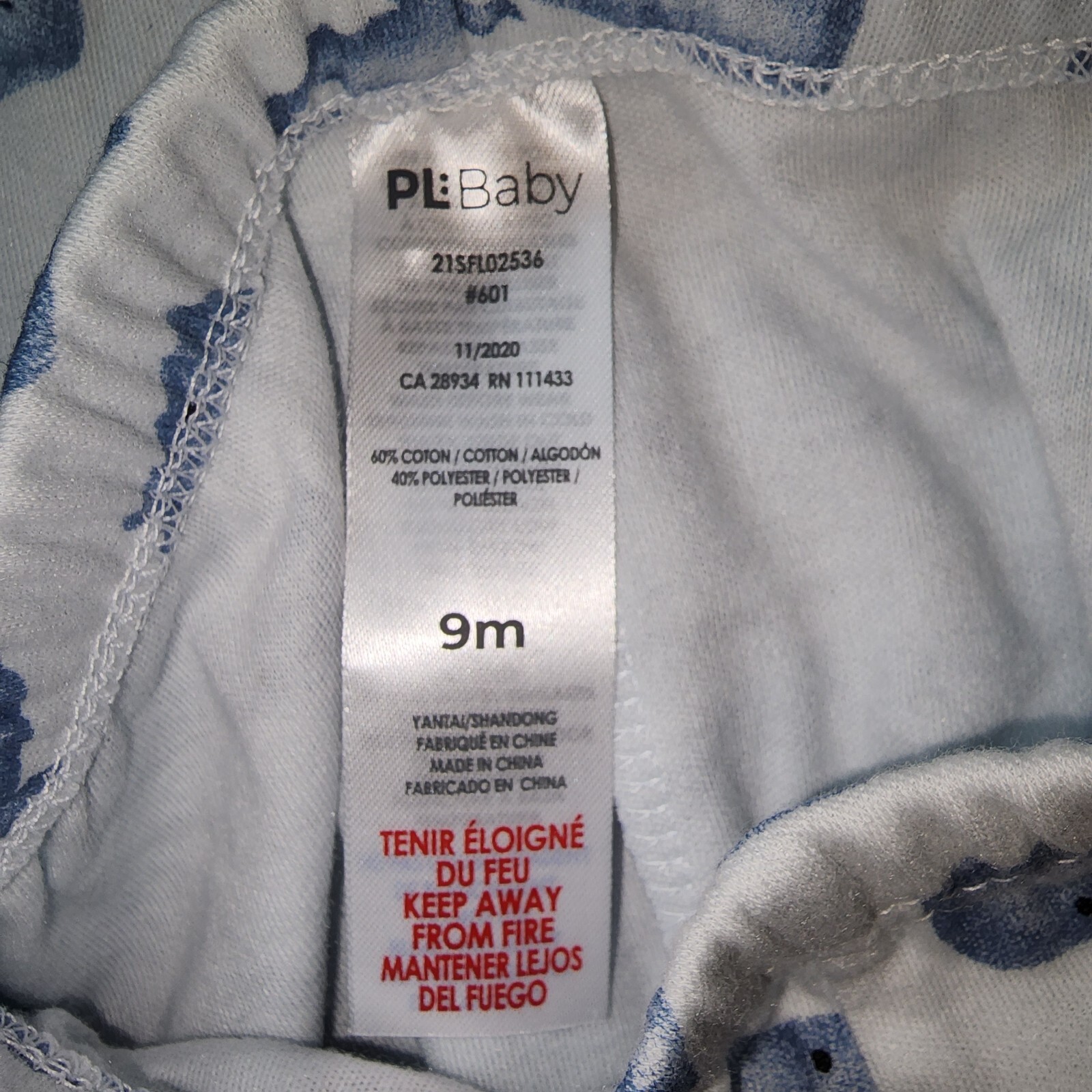 PL Baby 2 pieces-Long Sleeve Shirt & Footie pant size 9 Months NEW W/tags