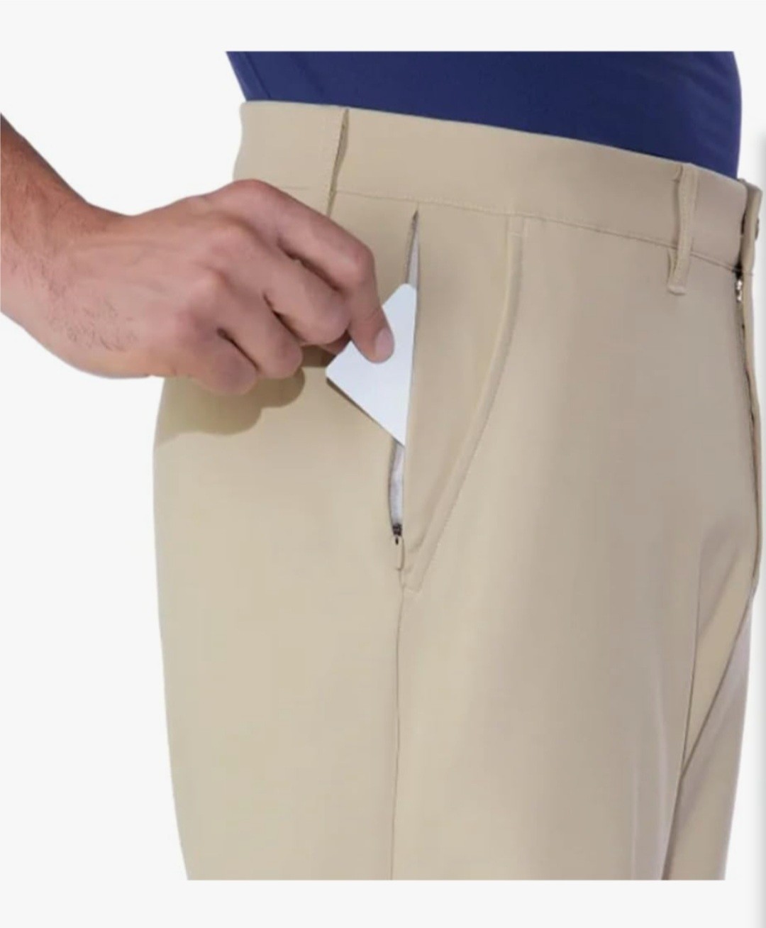 Kirkland Signature Men’s Beige Chino Shorts 8.5″ Inseam UPF 50 Stretch