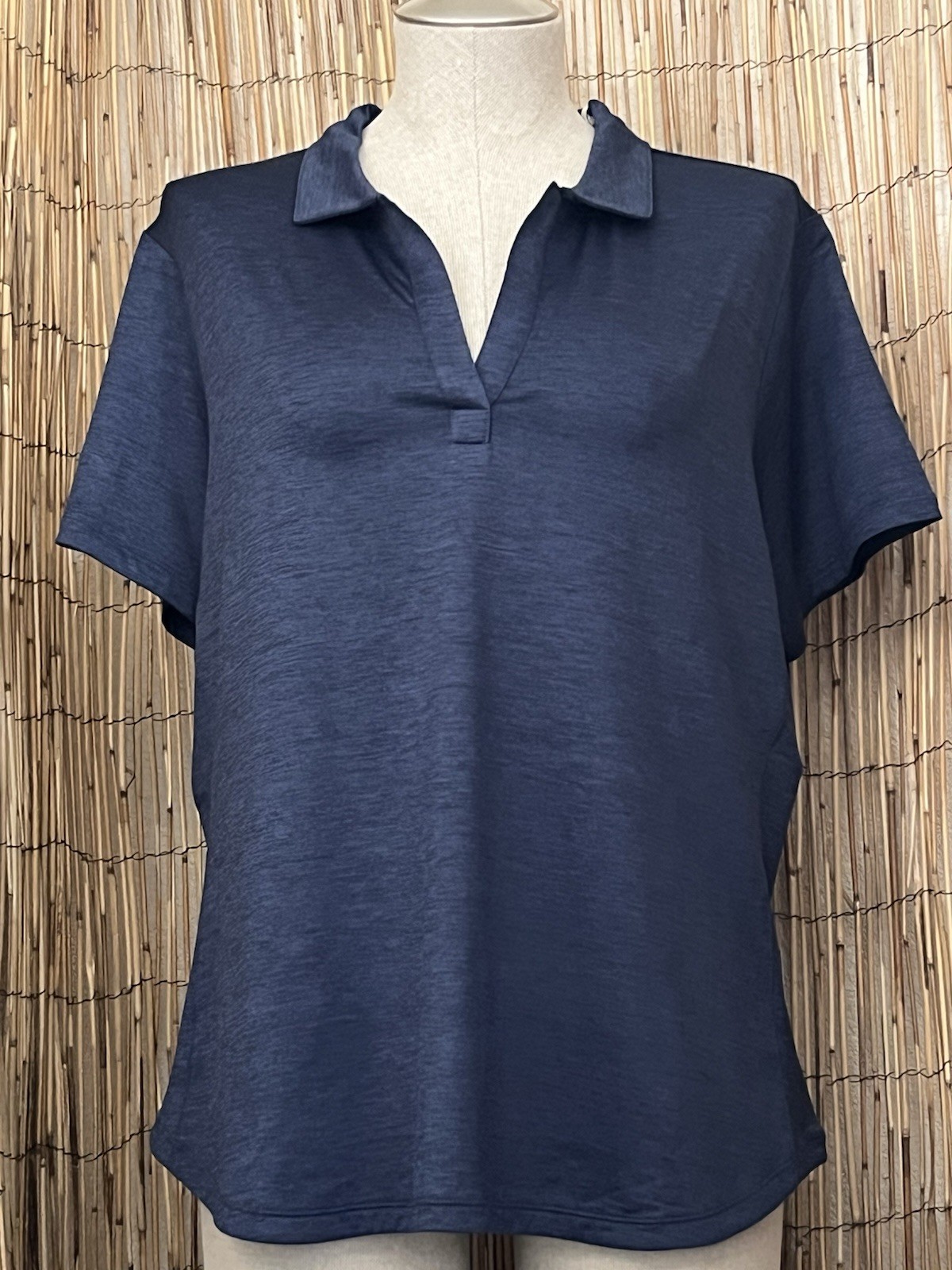 Tommy Bahama Island Zone Ladies SS No-Button Polo-Large-NWT-Poly Spandex Blend