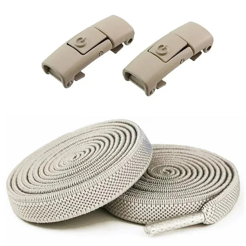 No Tie Elastic Shoe Laces 8MM Flat Press Lock Shoelaces For Kids Adults Sneaker