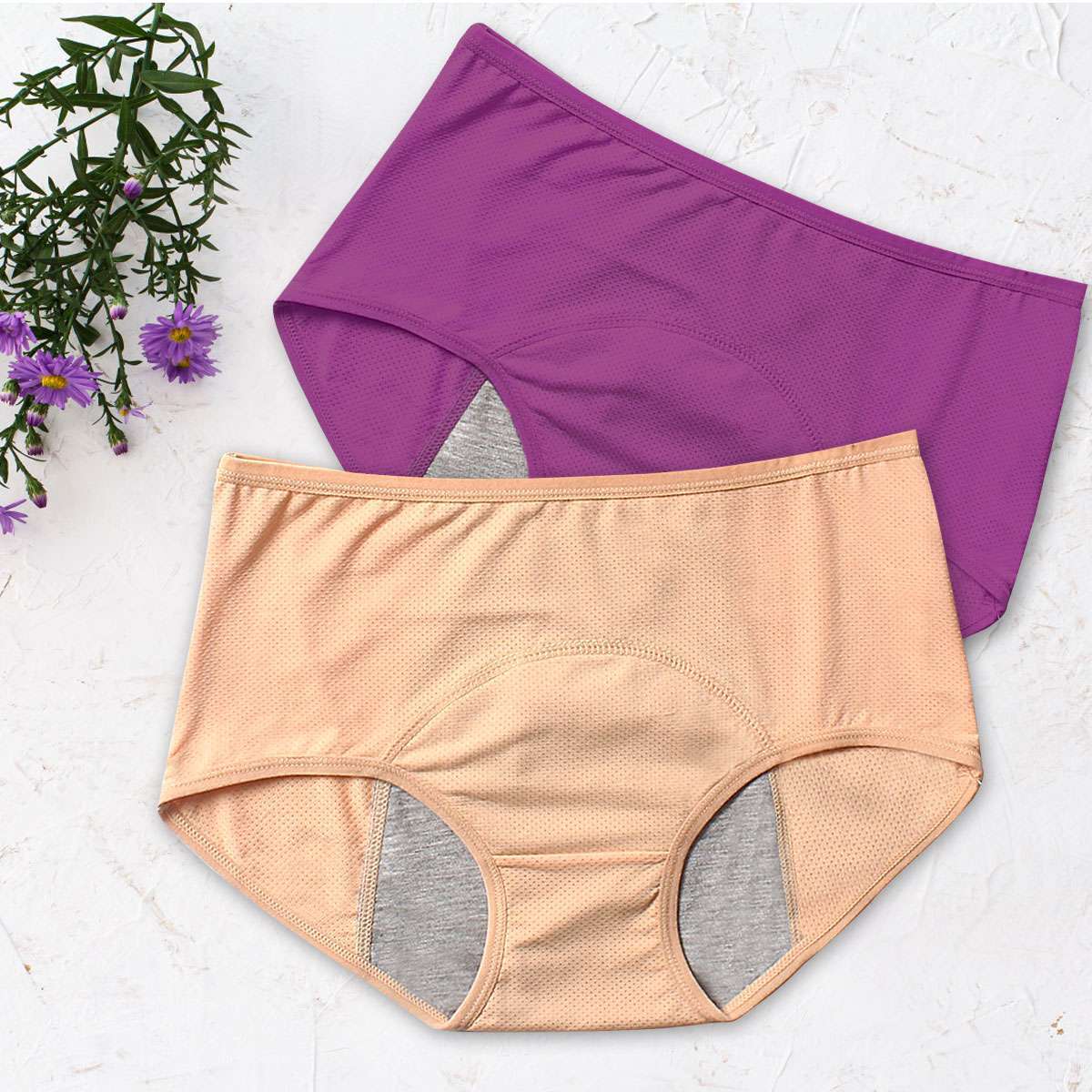 4pcs Womens Menstrual Period Leak-Proof Briefs Cotton Panties Knickers Underwear