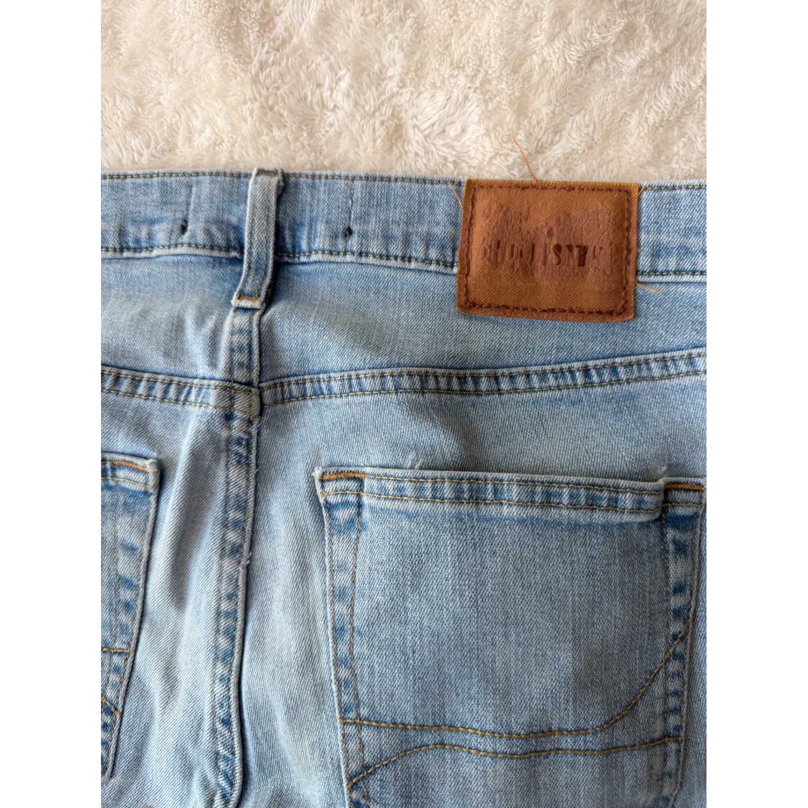 Hollister Slim Straight Epic Flex Light Wash Distressed Mens Jeans 31×32
