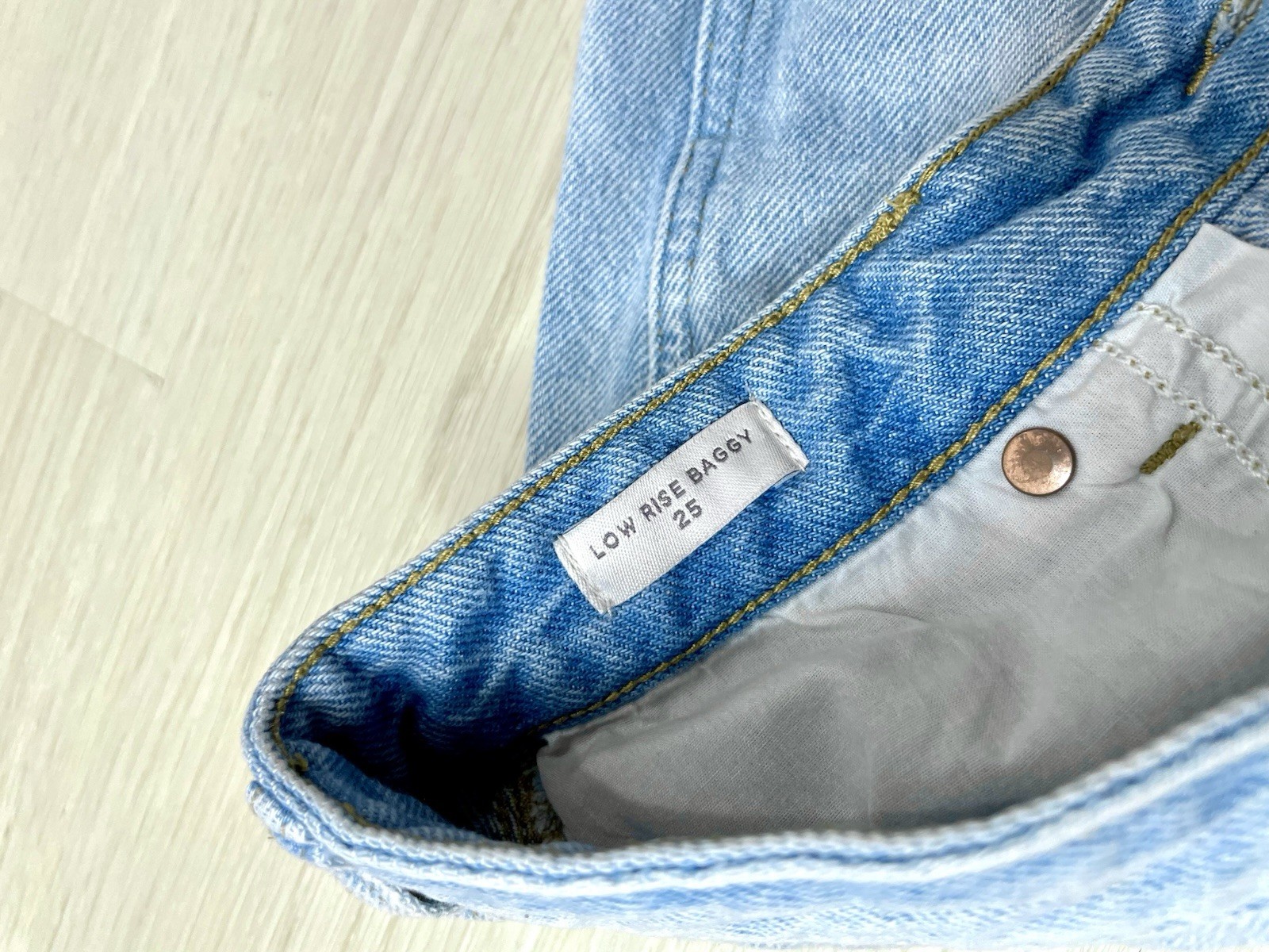 PacSun Women’s Light Wash Denim Wide-Leg Jeans 5-Pocket Zip/Button Size 25