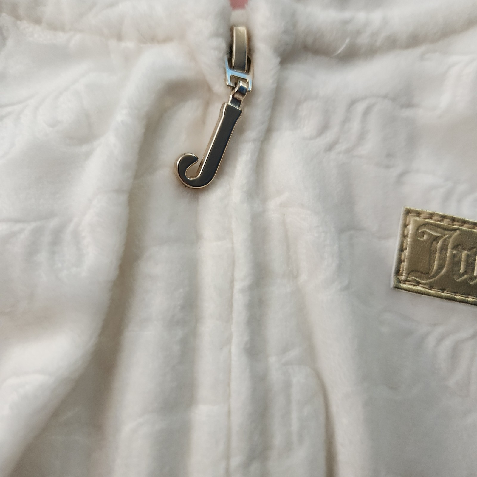Juicy Couture White Velour 2pc Zip Hoodie & Pants Set 24M Embroidered Logo