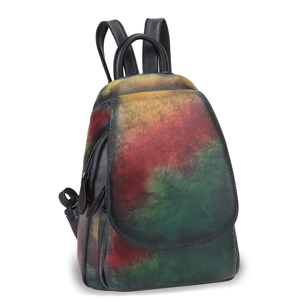 Genuine Leather Backpack for Women Leather Knapsack Rucksack Bag Daypack Purse