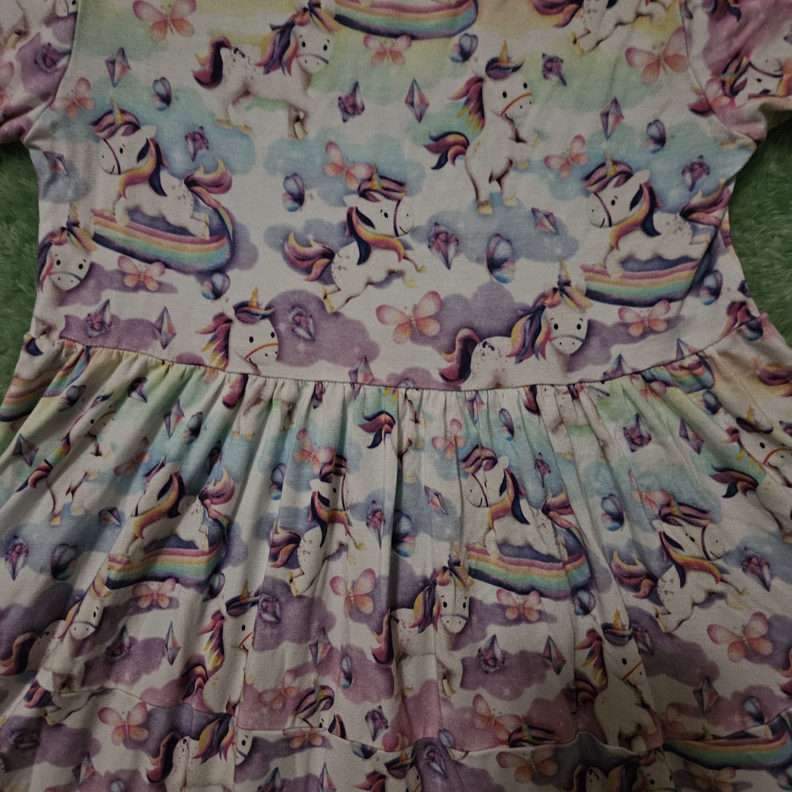 Birdie Bean Bamboo Pastel Rainbow Unicorn Magical Horse Dress Size 10