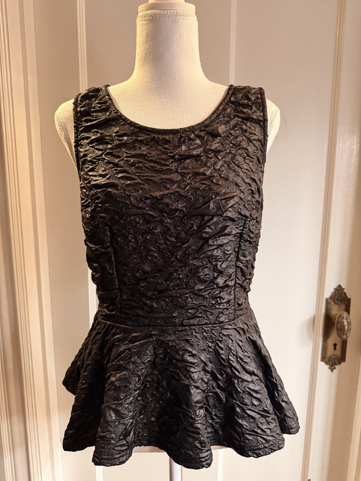 Sugarlips Black Peplum Top Size M Sleeveless