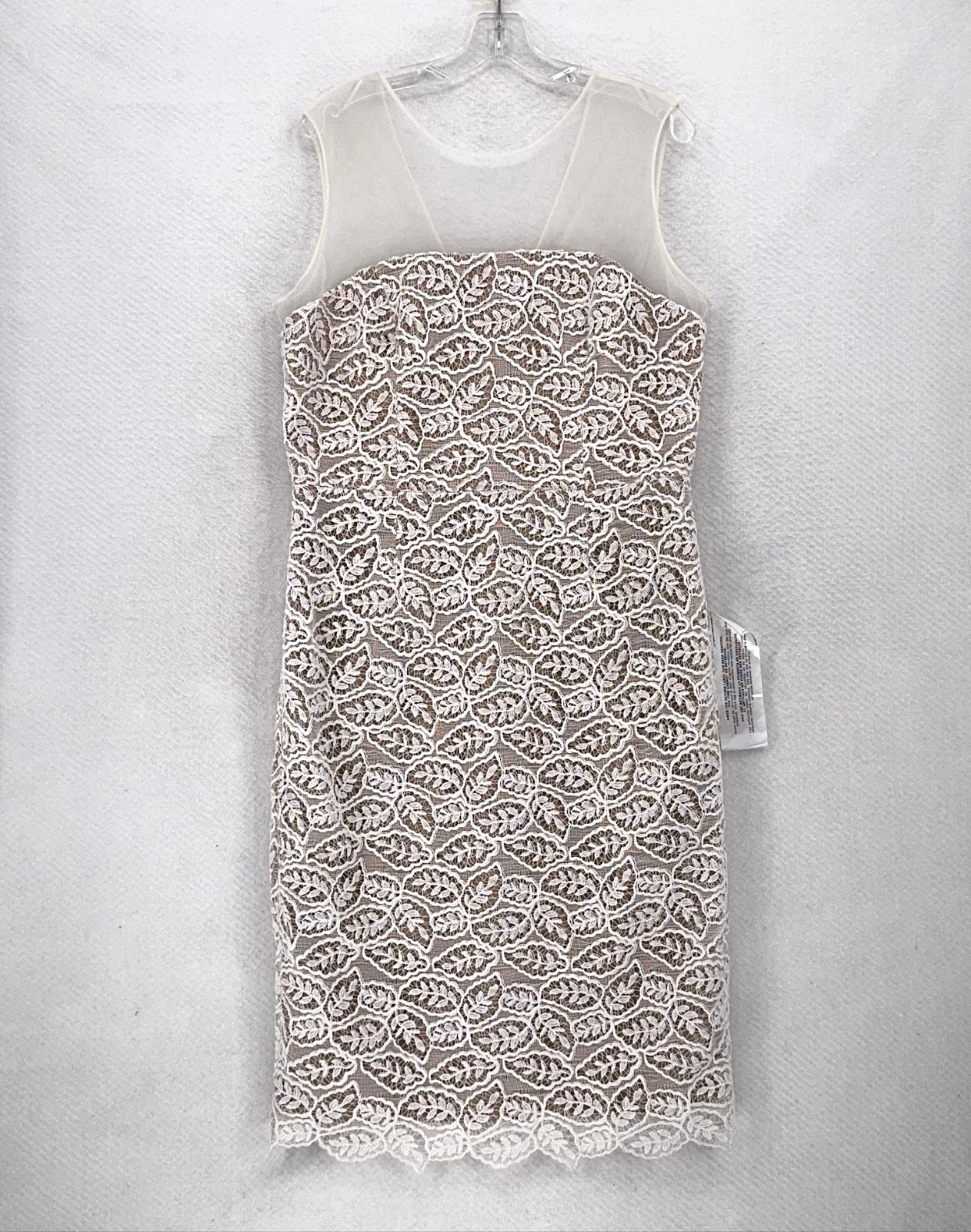 Dress the Population White Lace Lined Tegan Midi Sheath Dress Sz XXL NEW