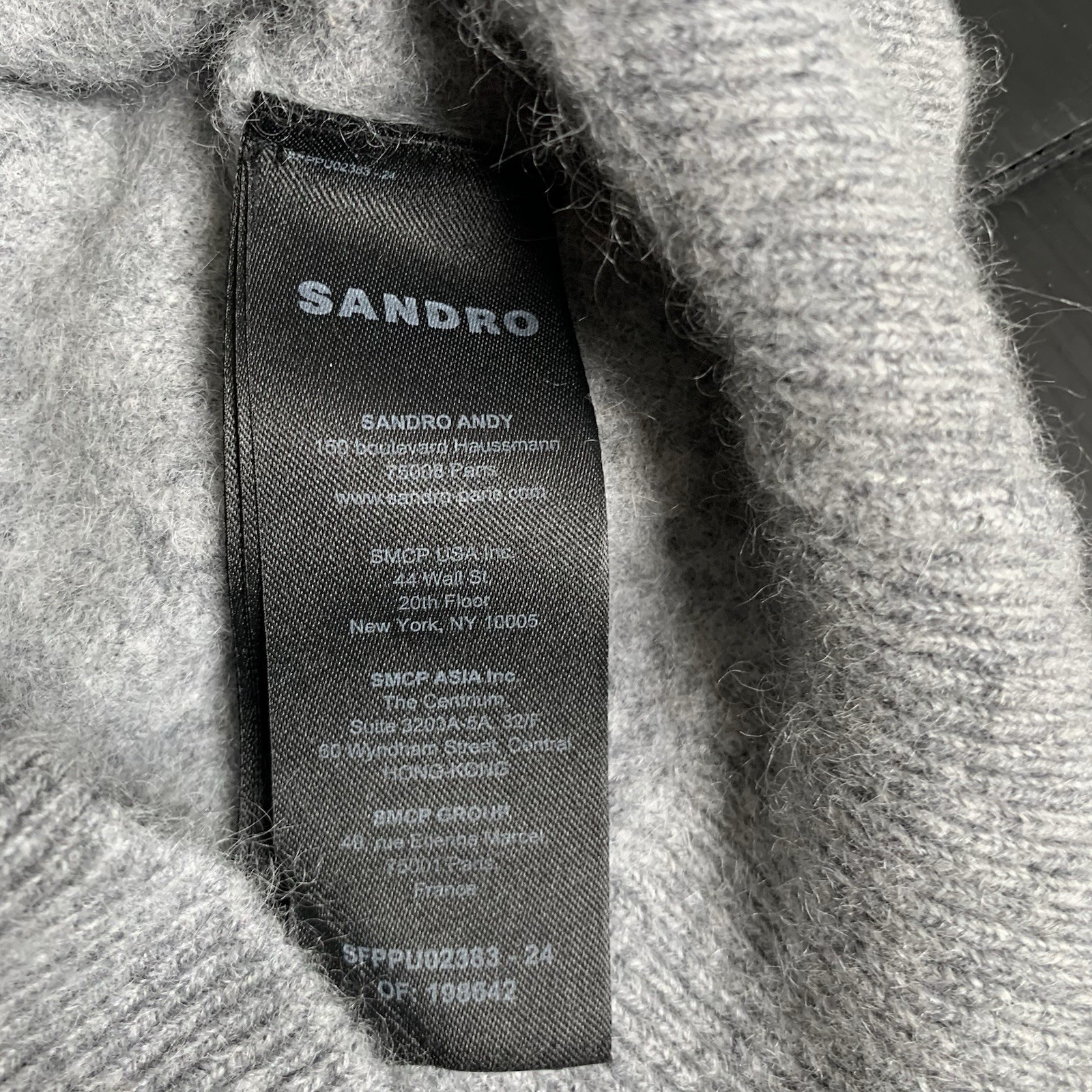 Sandro – Collared Wool Blend Sweater – Gray Blue – Size: 3