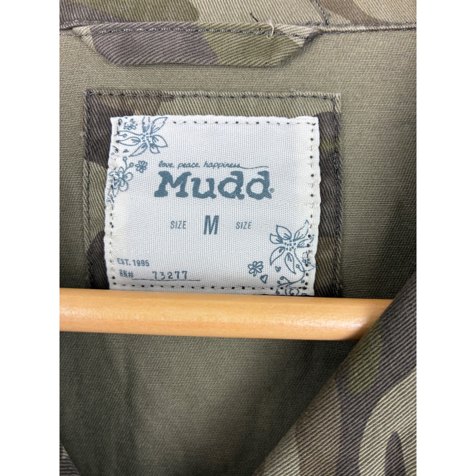 Mudd Camo Cropped Twill Jacket Medium Raw Hem Utility Military NWT
