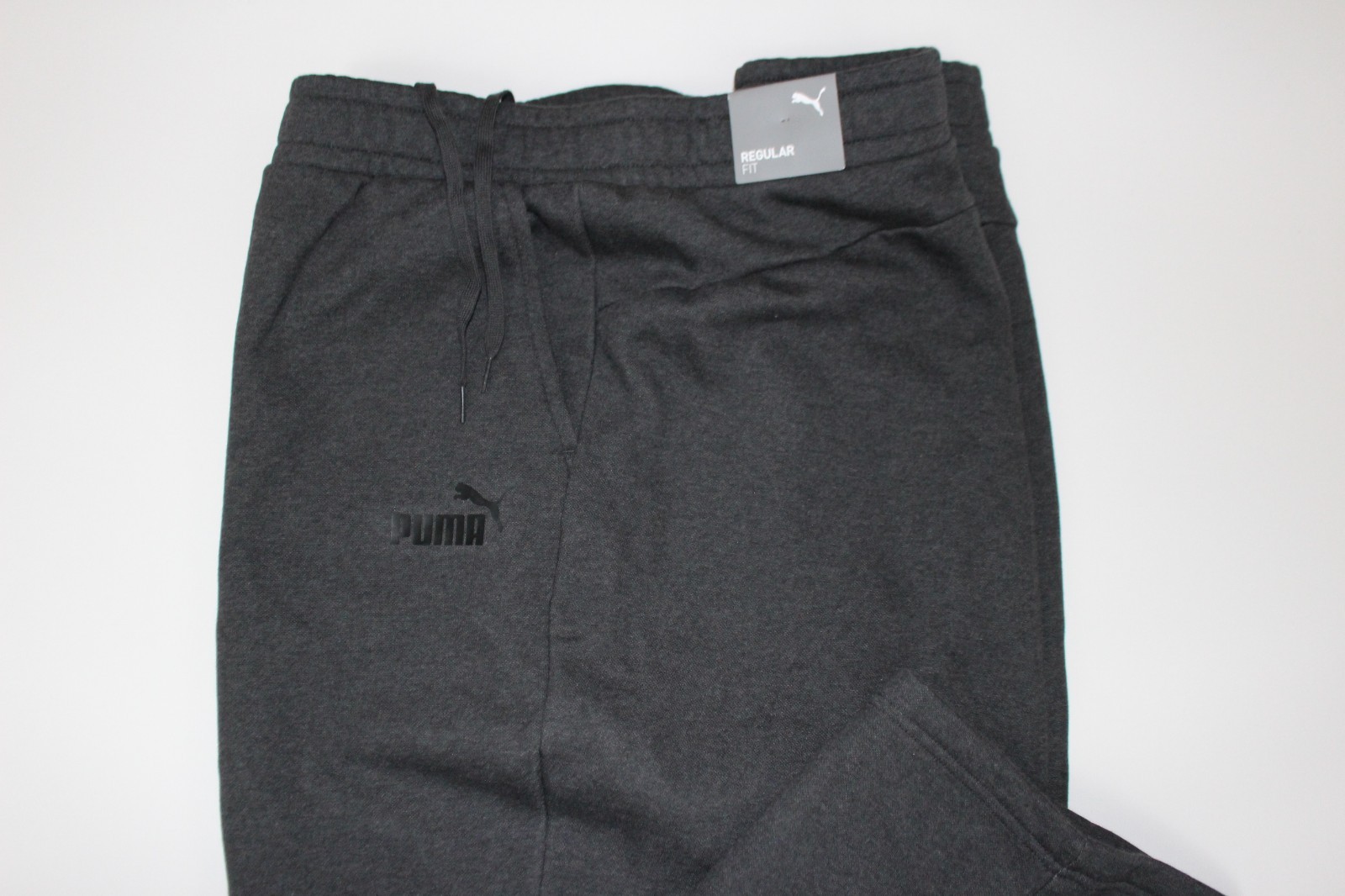 PUMA REGULAR FIT CHARCOAL GREY FLEECE OPEN BOTTOM SWEATPANTS SZ: 4XLT 4XT NWT