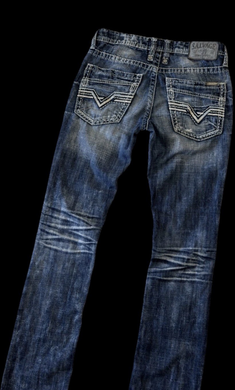 Salvage HAVOC Slim Straight Stretch Buckle Jeans ~ Men’s Size 28 x 32
