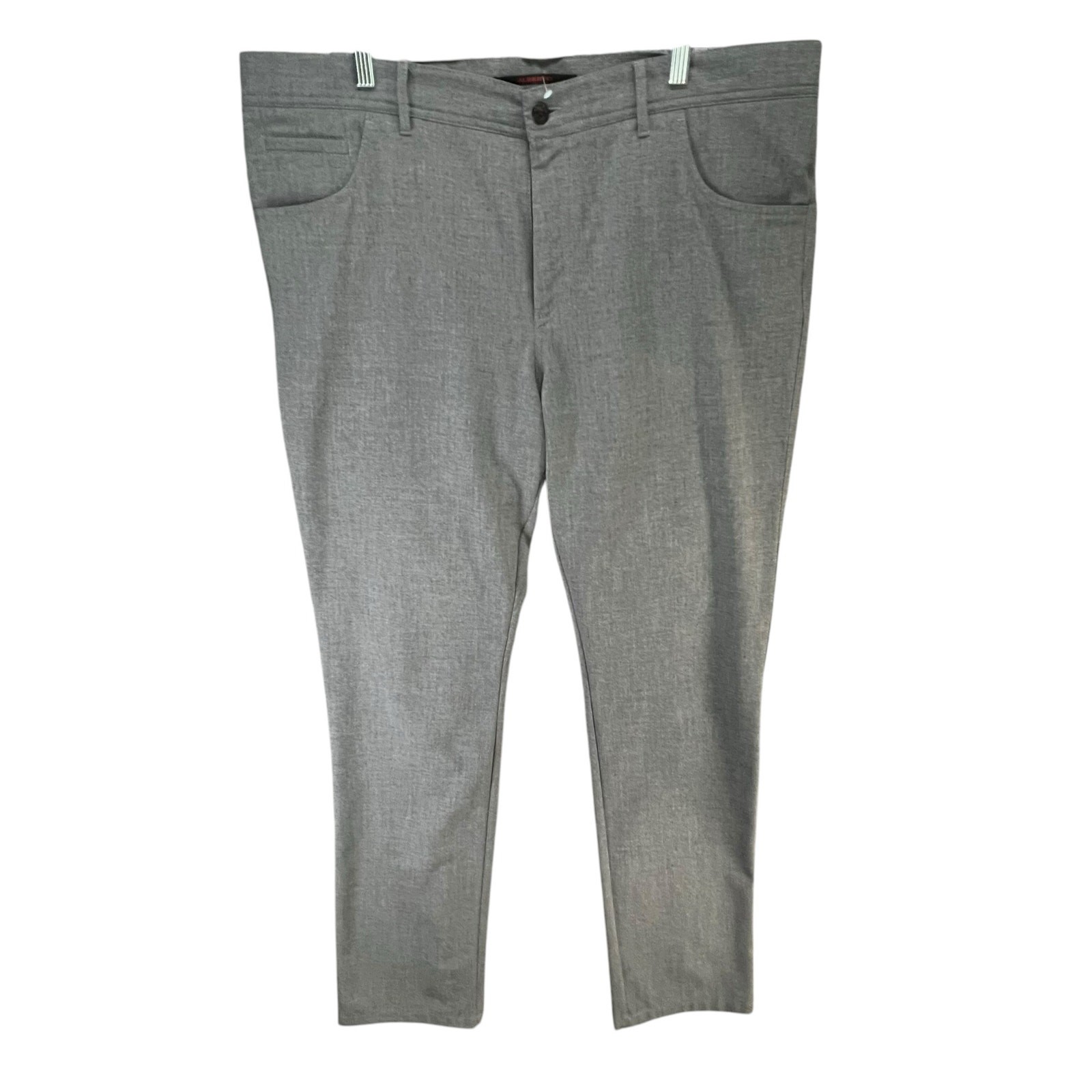 Alberto Ceramica Stone Pants Men 40×34 Gray Modern Fit Straight Leg Smart Casual
