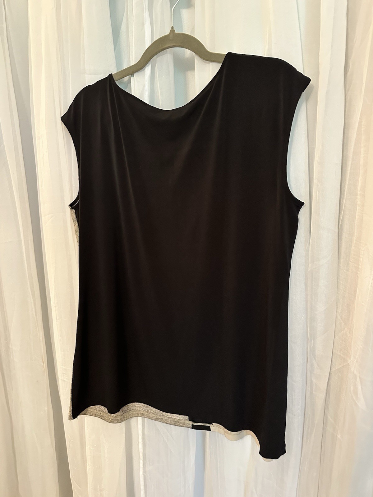 Calvin Klein Black Gold And Beige Sleeveless Shirt