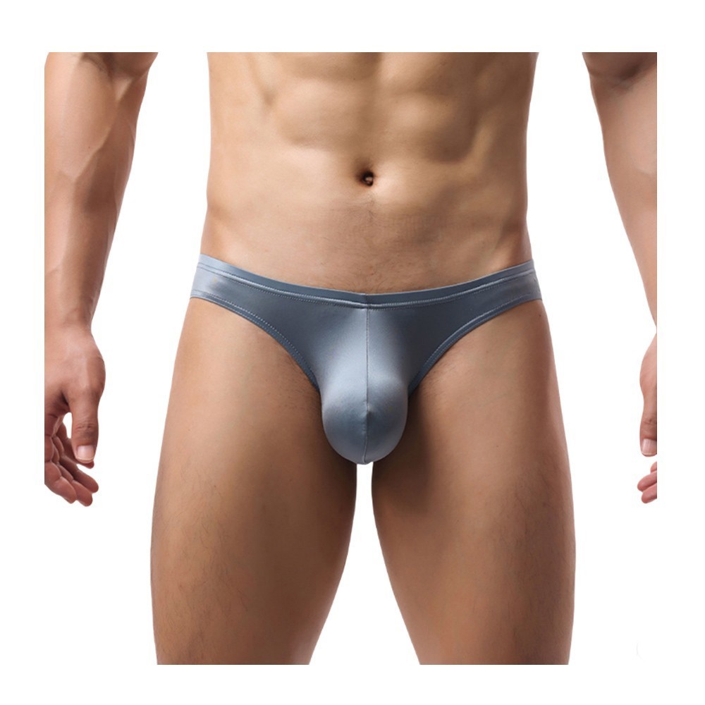 Men’s Sexy Silk Satin Panties Pouch Tanga Briefs Thongs Bikini Glossy Underwear
