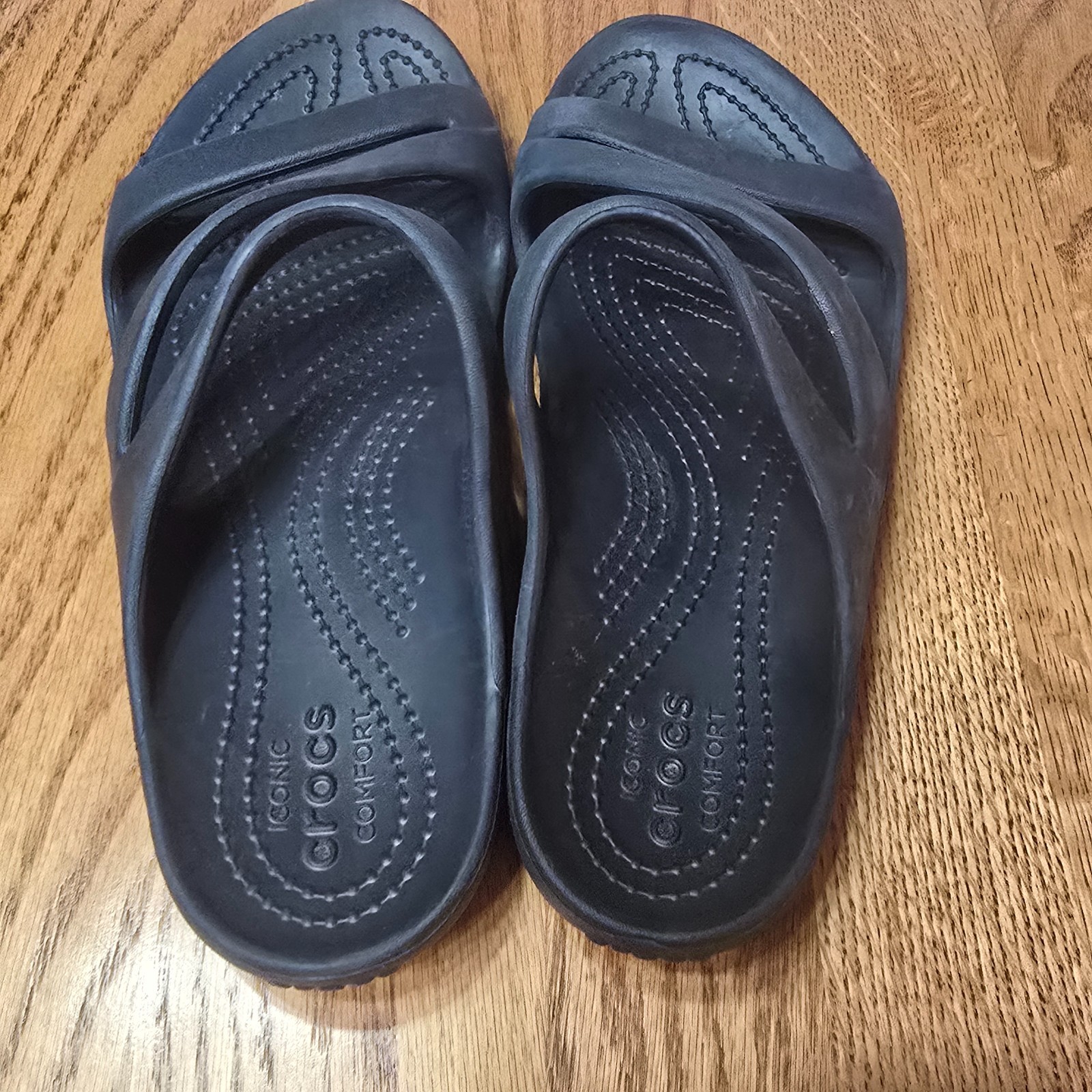 Crocs Kadee II Slip-On Strappy Sandal Black Women Size 7