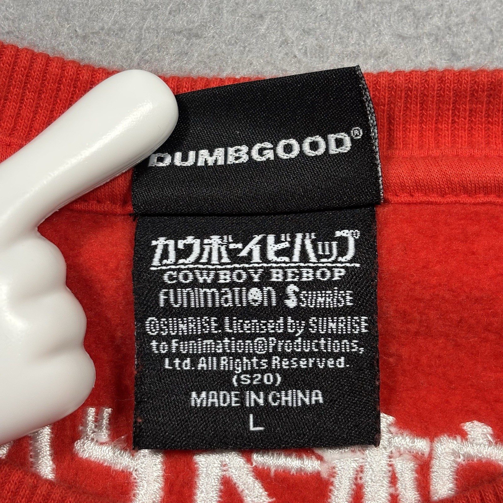 Dumbgood x Cowboy Bebop Crewneck Sweater Men’s Large Red Faye Valentine Anime