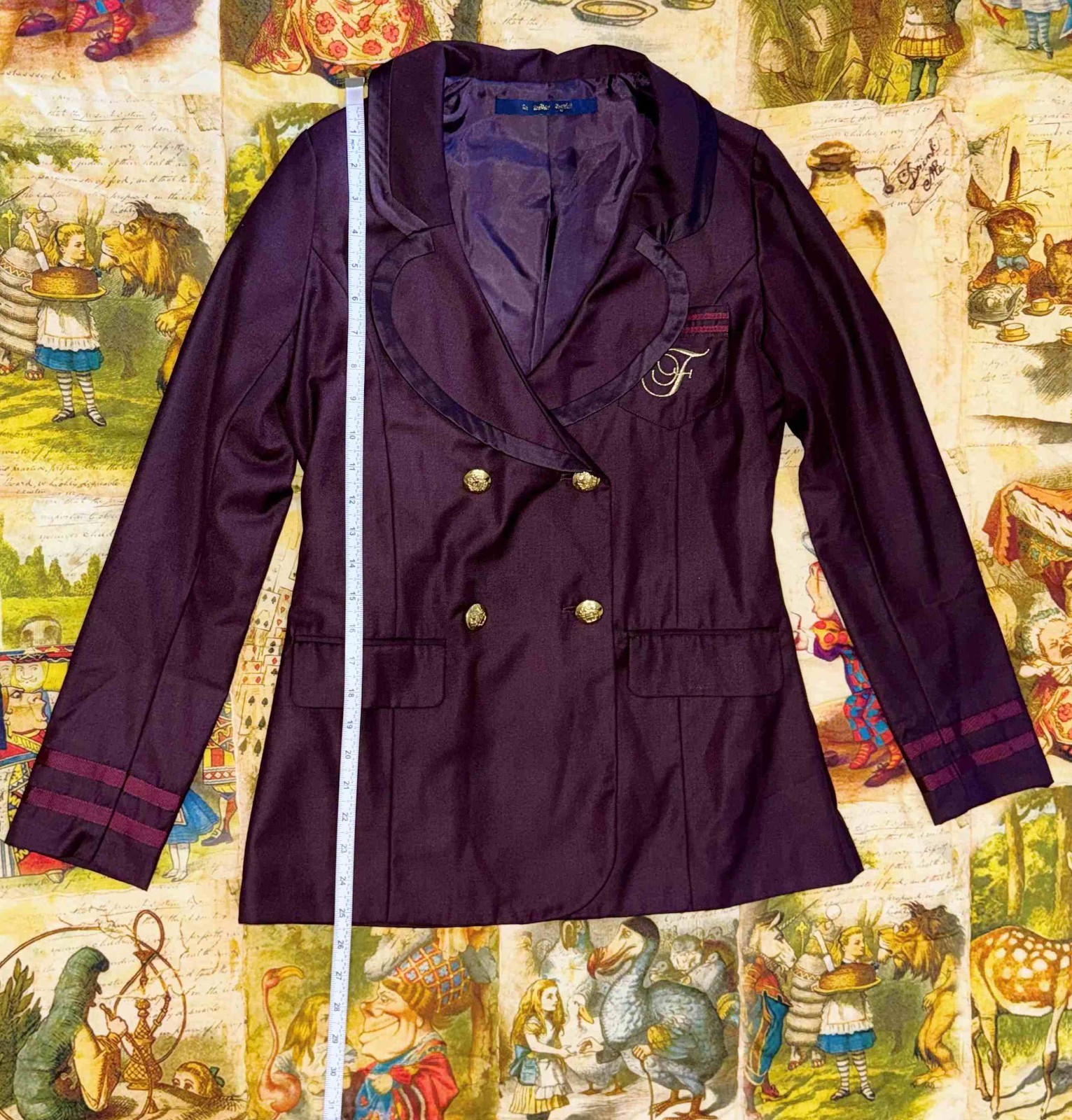 F i.n.t an another angelus Uniform Style Blazer Jacket Satin Piping J Fashion