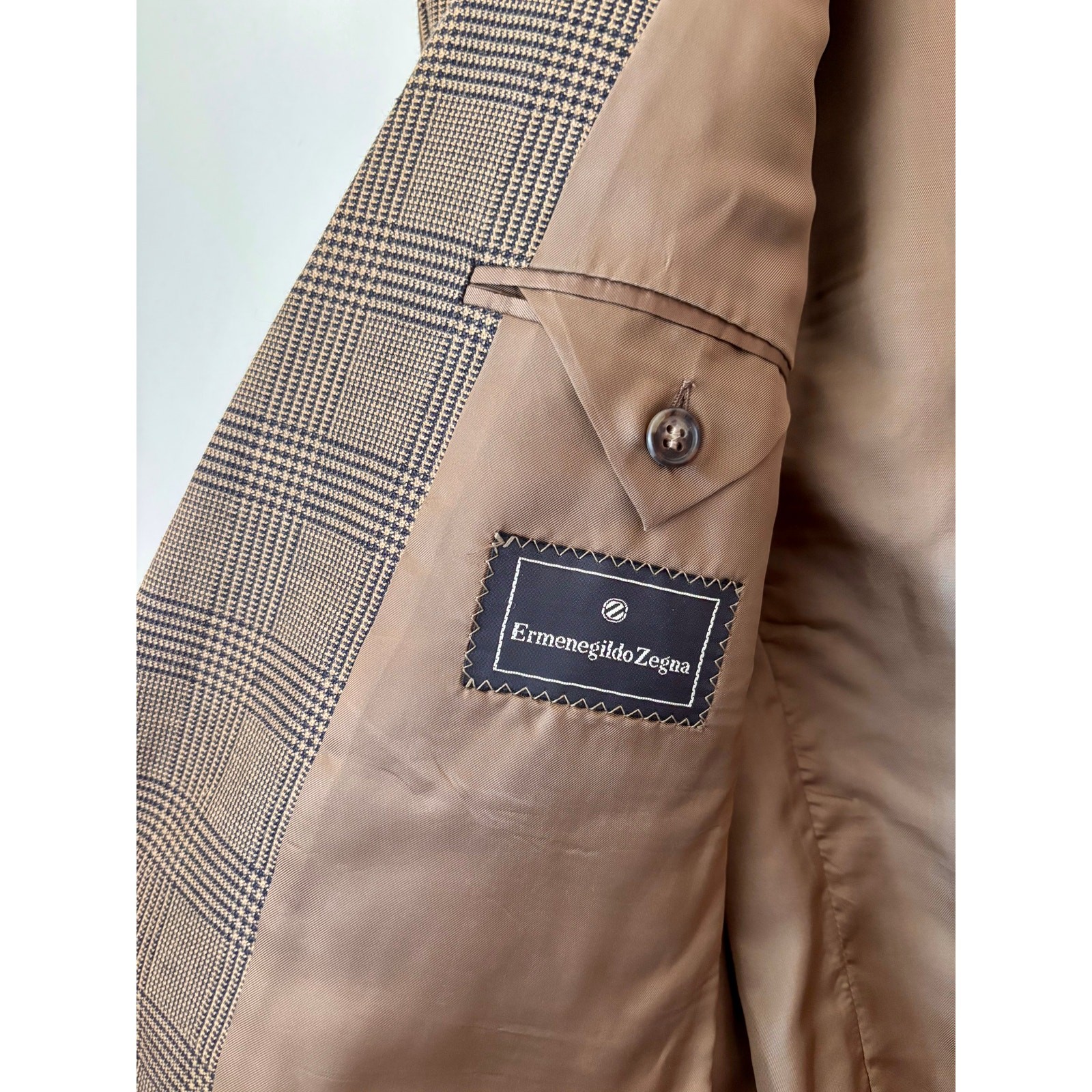 Ermenegildo Zegna Brown Plaid Silk/Wool Sport Coat Blazer Made in Italy– Medium