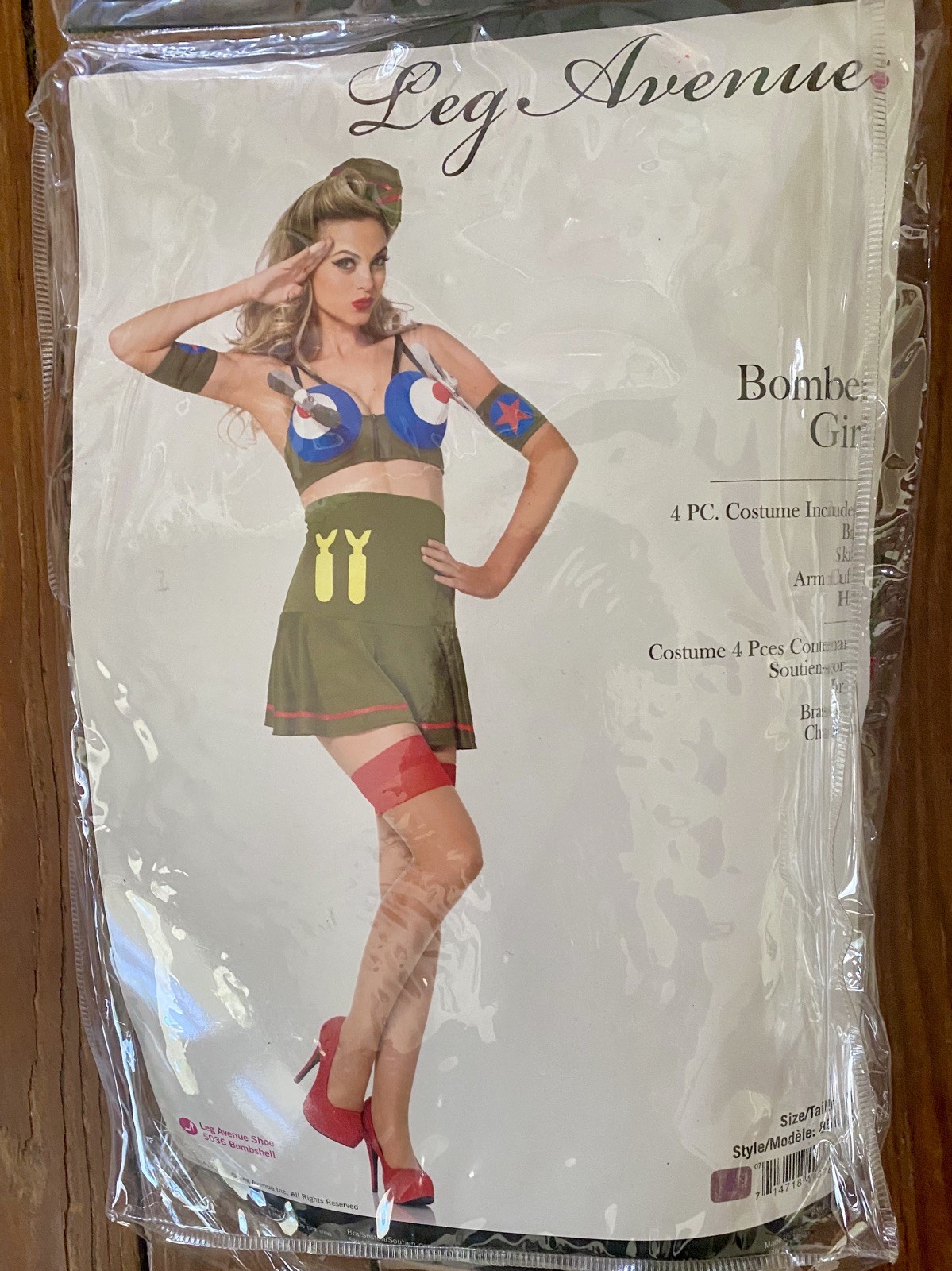 Leg Avenue Airline Stewardess Pilot Halloween Costume Womens Large Bomber Girl
