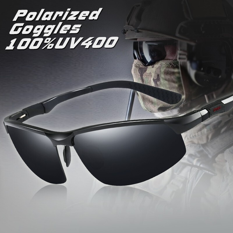 Aluminum Polarized Photochromic Sunglasses Men Chameleon Driving Sports Glasses