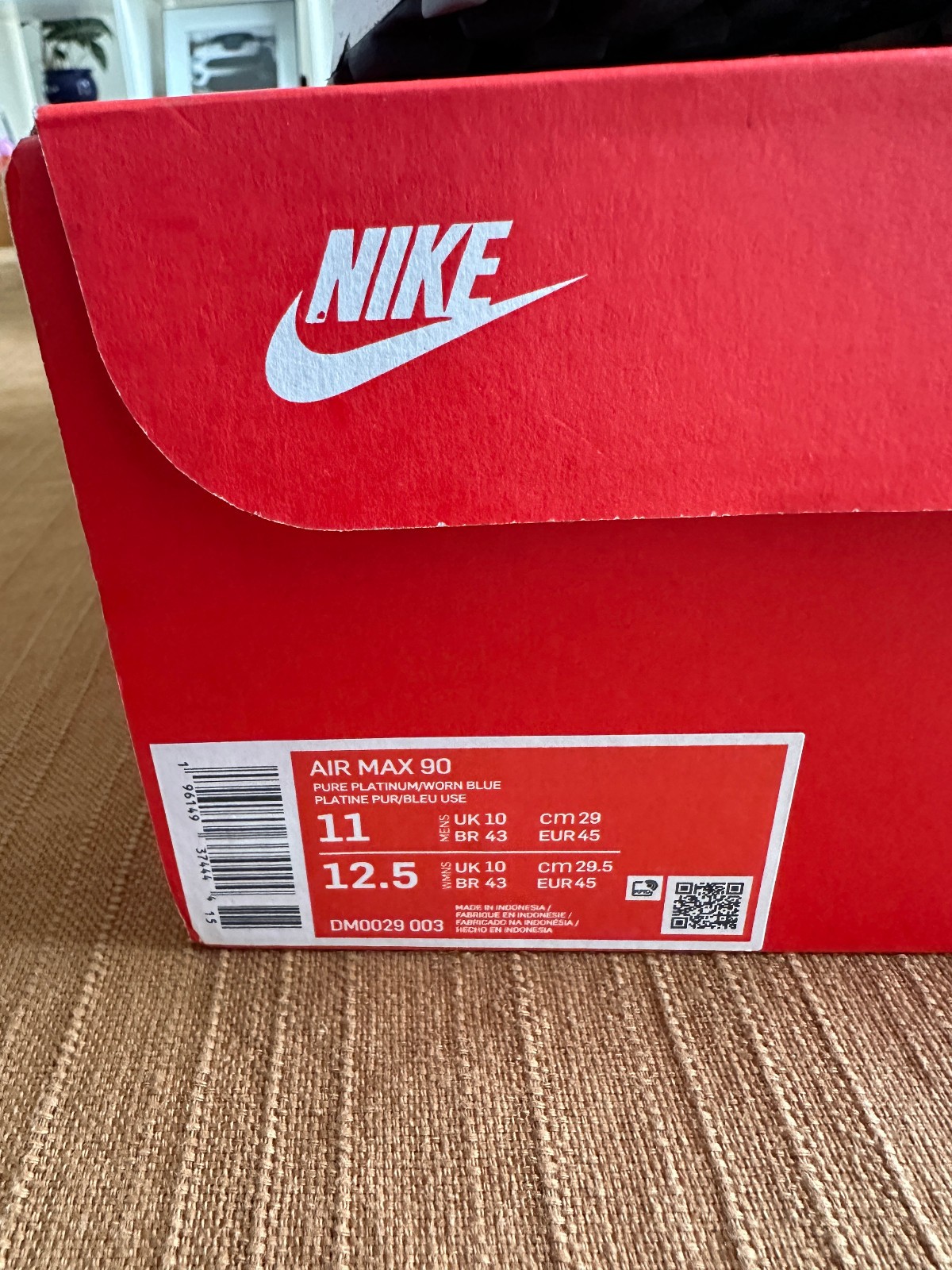 Nike Air Max 90 Pure Platinum Worn Blue Men’s Size 11