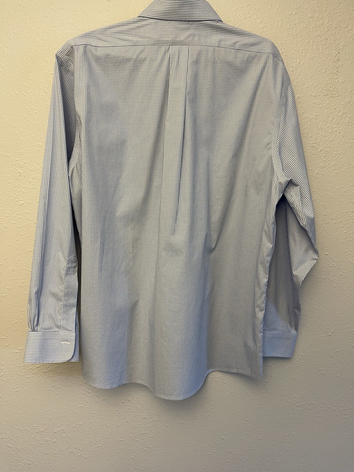 Brooks Brothers Crisp Regular Non-iron Stretch 16 1/2 34 Blue Gingham