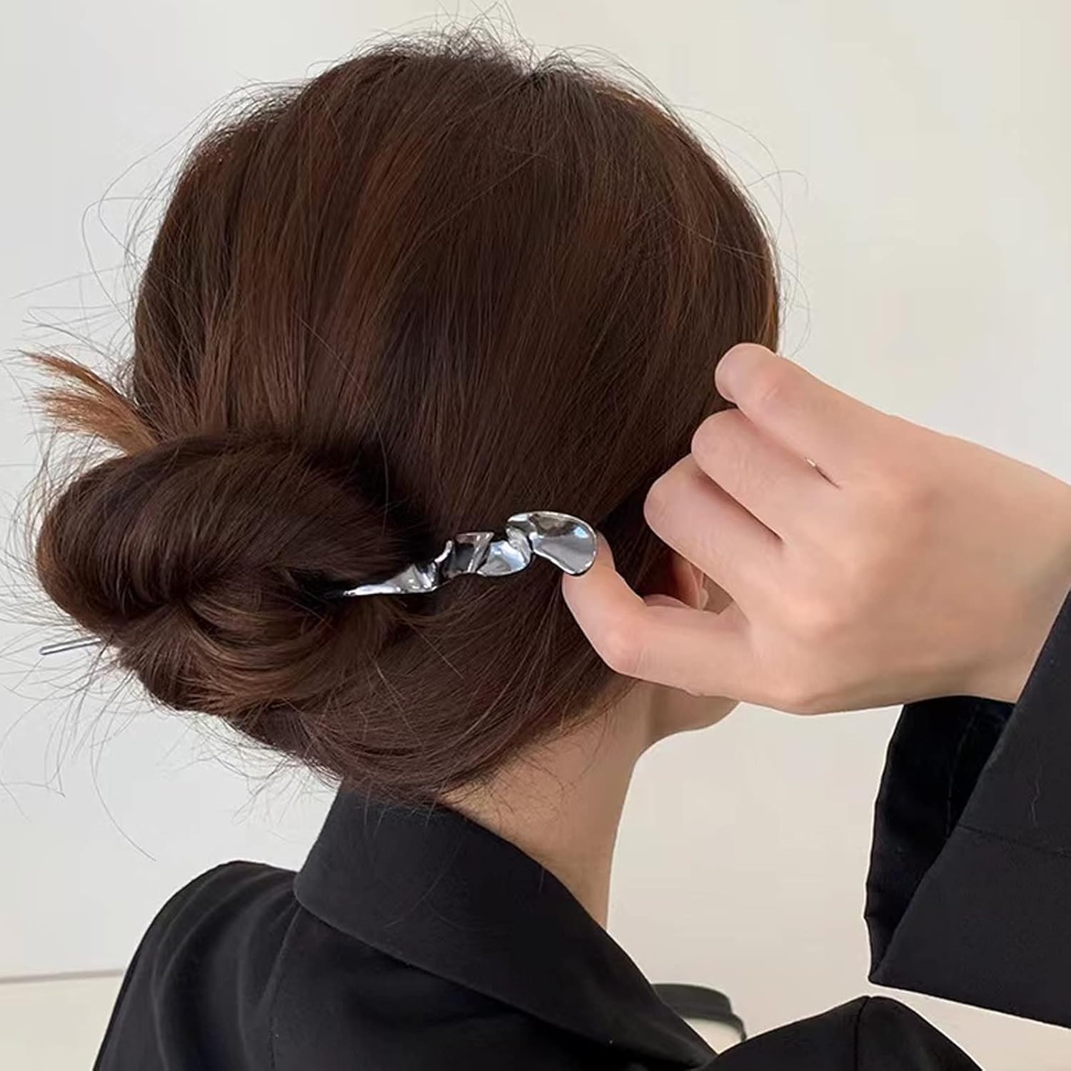 2PCS Metal Hair Sticks for Women Vintage Hair Chopsticks for Women Minimalism Ir